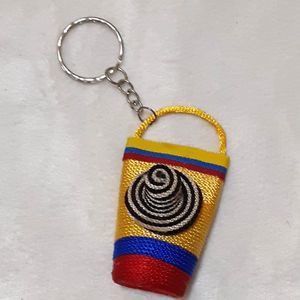 New beachy basket key ring 2 1/2"
